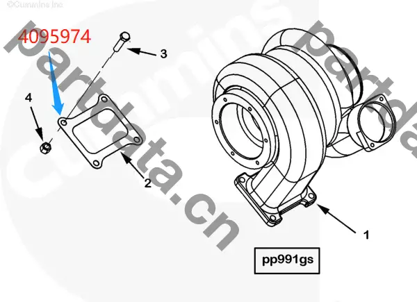 供应康明斯发动机QSK23增压器垫片4095974